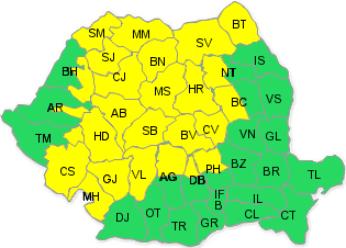 Cod galben de vijelii pentru judeţul Suceava