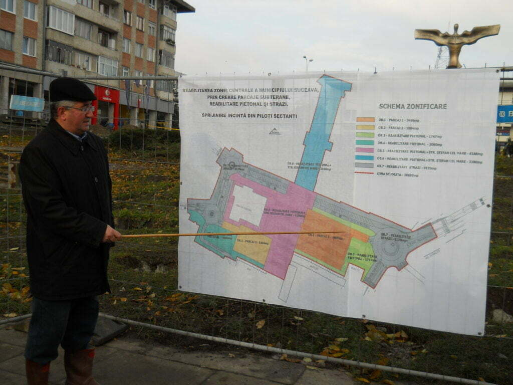 Au început lucrările la parcările din centrul Sucevei