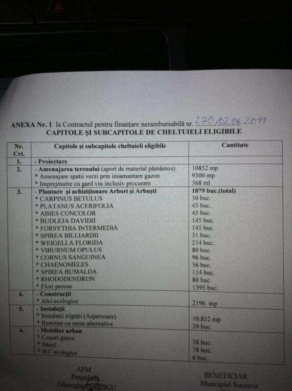 Contractul pentru parcul universităţii sucevene, semnat
