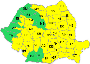 Cod galben de vreme rea valabil 45 de ore
