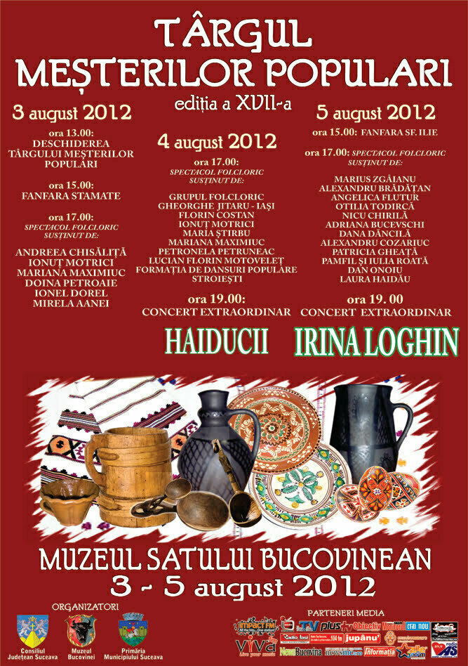 Tîrgul Meşterilor Populari, între 3 şi 5 august