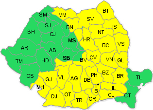 Cod galben de vreme rea pentru 30 de judeţe, inclusiv Suceava