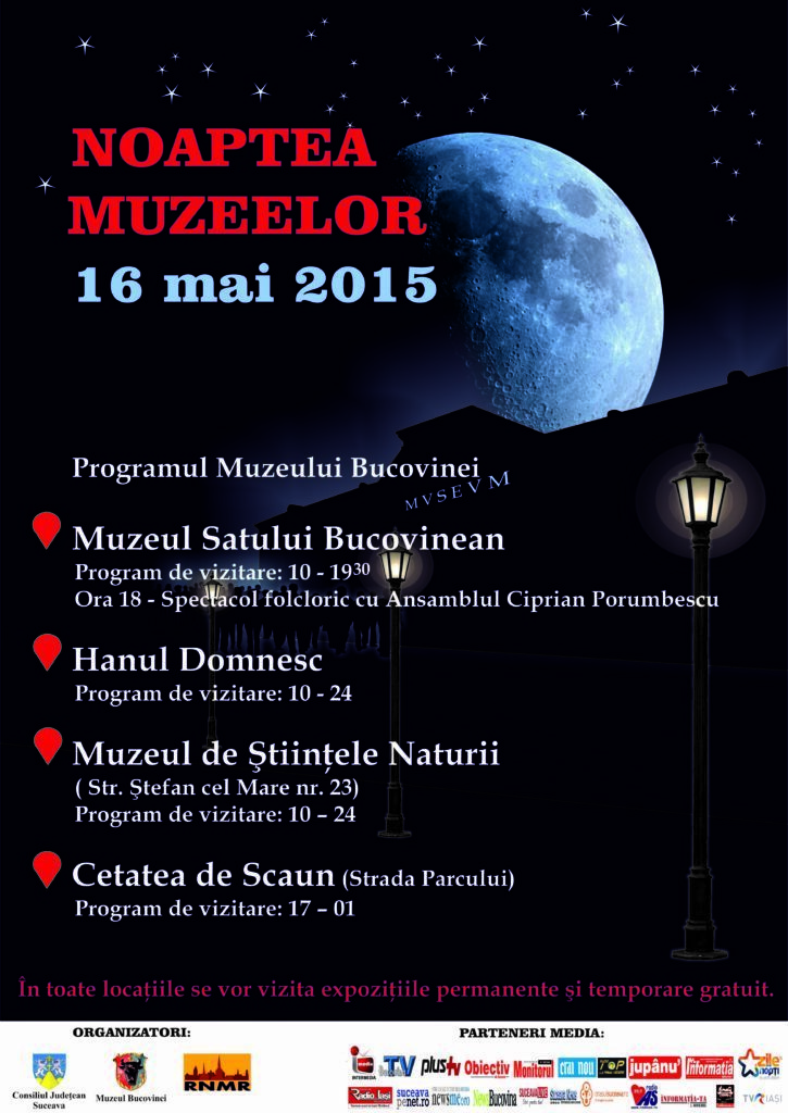 Pe 16 mai, Noaptea Muzeelor şi la Suceava