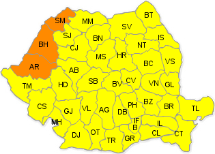 Cod galben de căldură, marți şi miercuri