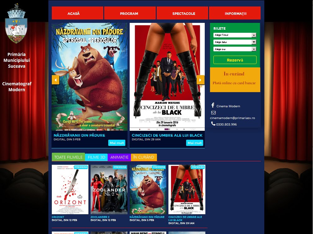 Cinematograful Modern are un site preţios