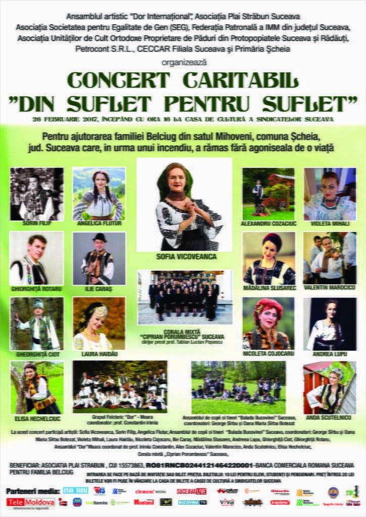 Concert caritabil cu Sofia Vicoveanca