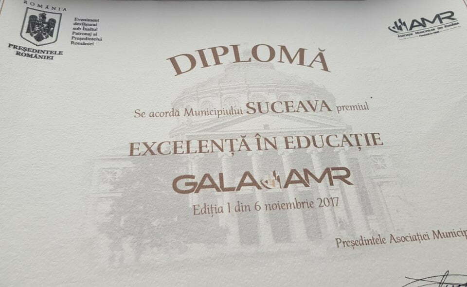 Suceava, premiu pentru excelenţă în educaţie