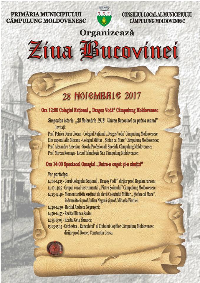 Ziua Bucovinei, serbată la Cîmpulung
