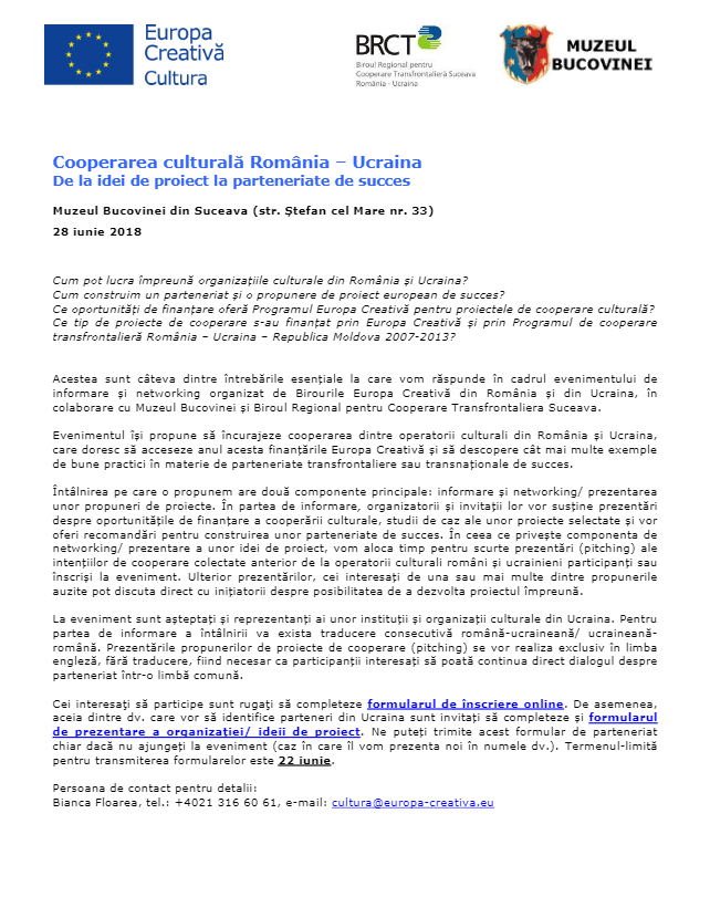 Parteneriatele culturale România-Ucraina, încurajate