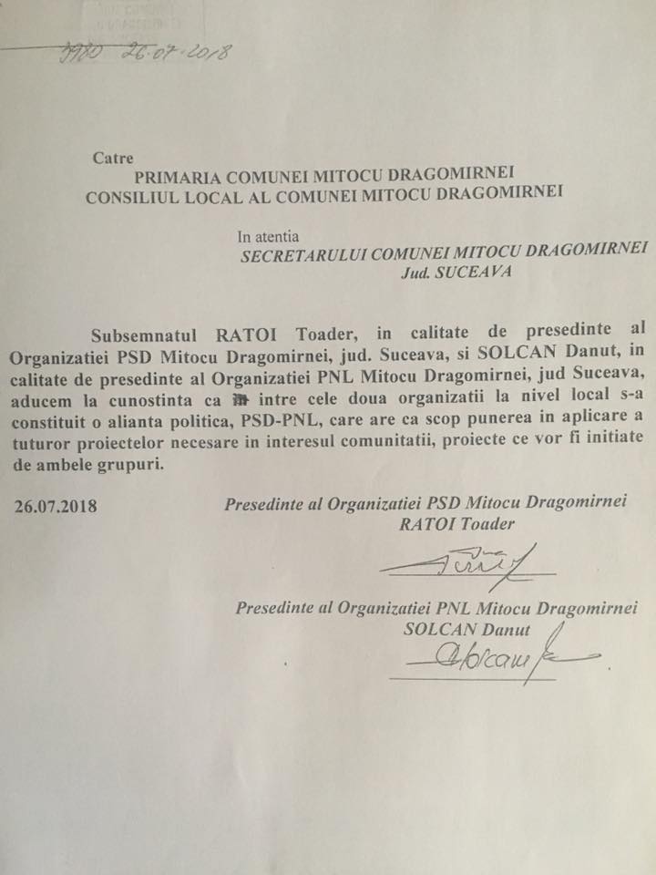 La Mitoc, PSD şi PNL vor să schimbe viceprimarul PMP