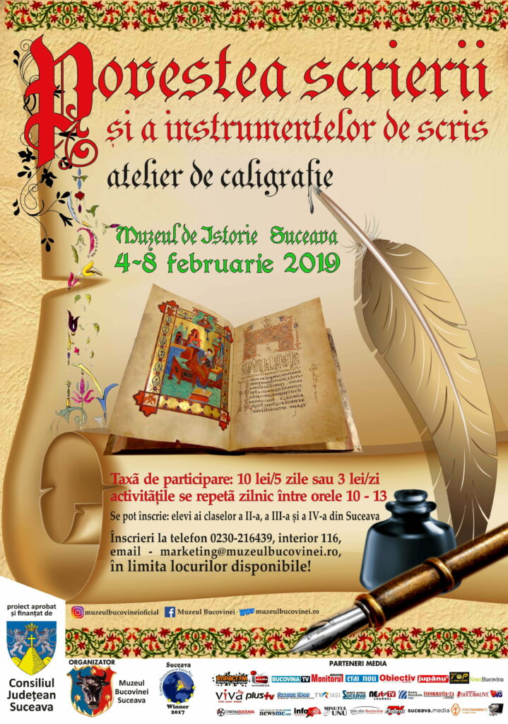Atelier de caligrafie, la Muzeul de Istorie