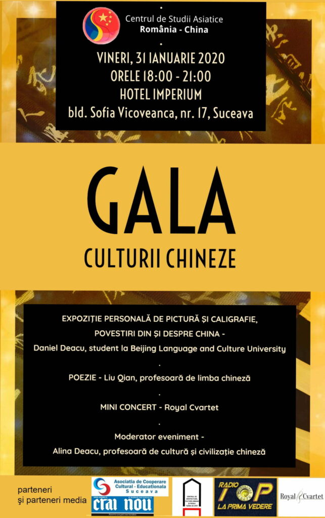 Gala Culturii Chineze, la Suceava, pe 31 ianuarie