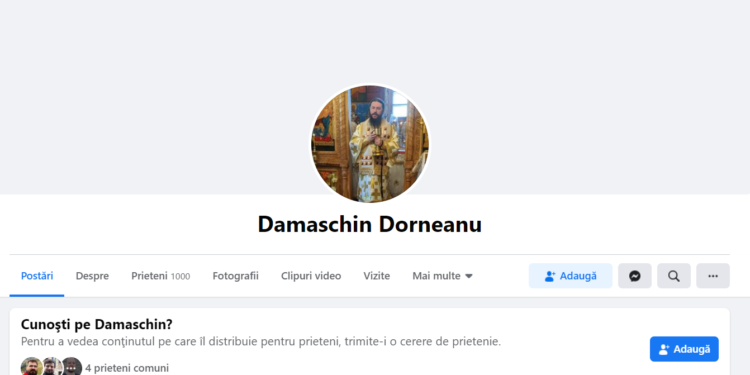 Cont fals pe numele lui PS Damaschin