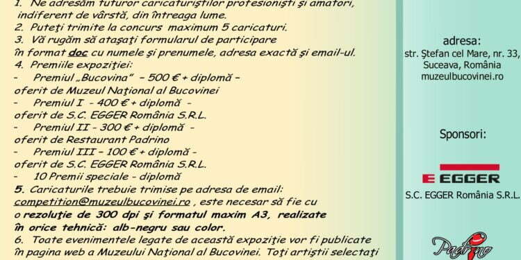 Expoziția de grafică satirică ”Bucovina”, a XV-a ediție