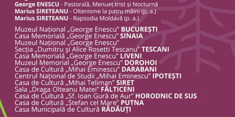 Concerte camerale în 5 localități sucevene