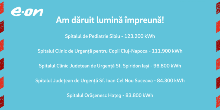 84.300 kWh, cadou de la E.ON pentru Spitalul Suceava
