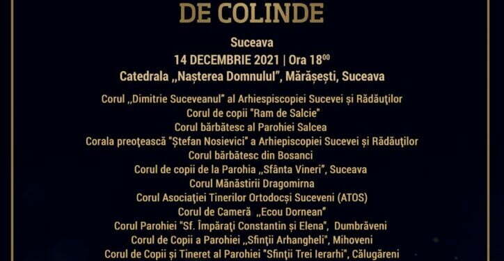 Arhiepiscopia, concert caritabil de colinde. Vor fi sprijiniți 1.000 de bătrîni și 1.000 de copii