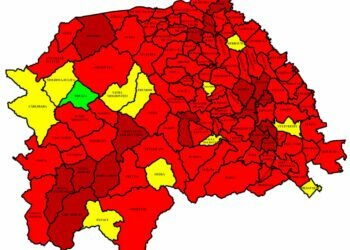 102 din cele 114 localități, în roșu. În municipiul Suceava, rata de infectare este de 16,06 la mie. Cea mai mare rată, la Siret – 20,67