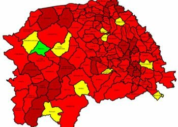 103 din cele 114 localități sucevene, în roșu. Municipiul Suceava, rată de infectare de 17,89. Cea mai mare rată, la Siret – 19,53. 505 paturi de spital, ocupate, 126 de paturi, libere
