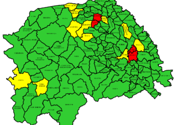 Ipotești, Rădăuți, Volovăț și Bosanci, în ”roșu”. Alte 11 localități sucevene, în ”galben”