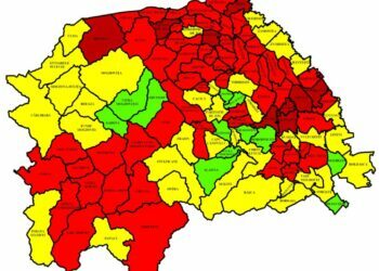 Incidența în județ, 6,08. 66 din cele 114 localități, în roșu. În municipiul Suceava rata de infectare este de 8,18 la mie