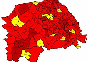 Incidența la nivelul județului Suceava, în scădere – de la 9,80 la 9,73. 101 din cele 114 localități, în roșu. În municipiul Suceava rata de infectare este de 18,35. 149 de paturi de spital, libere