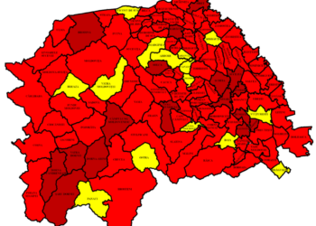 99 din cele 114 localități, în roșu. Rata de infectare în municipiul Suceava este de 18,17 la mie. Cea mai mare rată de infectare, la Șcheia – 20,20. 185 de paturi sînt libere