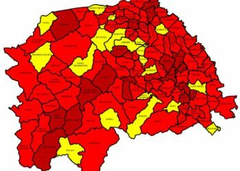 Din cele 114 localități, 94 sînt în roșu. În municipiul Suceava rata a scăzut de la 18,17 la 17,98. Cea mai mare rată de infectare, la Șcheia – 19,60. 186 de paturi de spital, libere