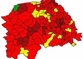 95 din cele 114 localități sucevene, în roșu. Rata de infectare în municipiul Suceava a scăzut de la 17,47 la 16,78 la mie. Cea mai mare rată, la Șcheia – 18,94. 202 paturi de spital, libere