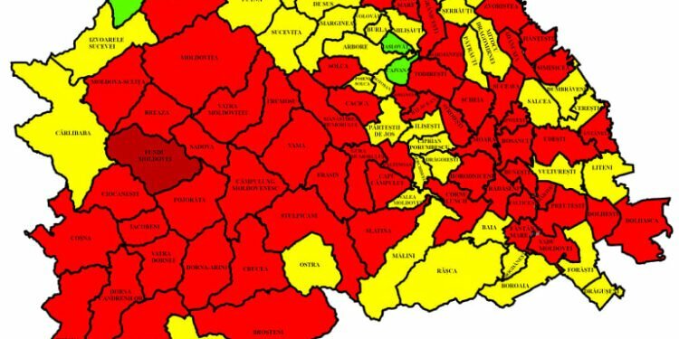 Rata de infectare la nivelul județului Suceava a scăzut de la 5,36 la 4,91 la mie. În municipiul Suceava scăderea este de la 10,21 la 9,10. Sînt libere 275 de paturi de spital