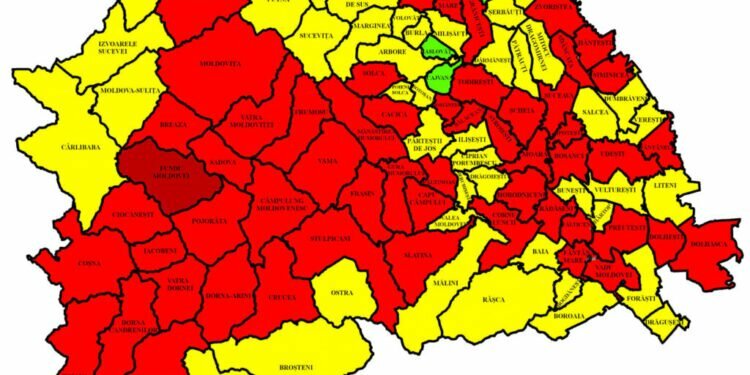 Rata de infectare în județul Suceava a scăzut de la 4,91 la 4,67 la mie. În municipiul Suceava rata a ajuns la 8,58. 257 de paturi de spital sînt libere