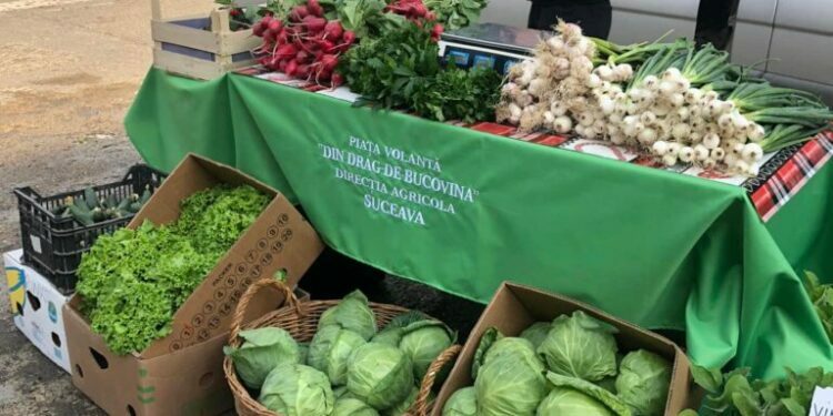 Producătorii locali care vin cu marfă în piața volantă din curtea Direcției Agricole Suceava, verificați în prealabil