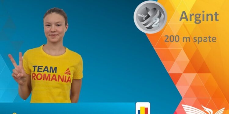 Înotătoare din Fălticeni, argint  la Festivalul Olimpic al Tineretului European. Aissia Claudia Prisecariu are 15 ani