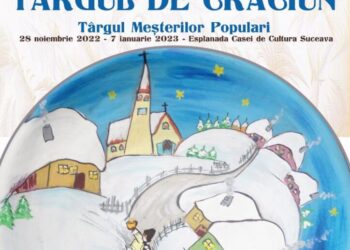Globuri pictate manual, măști populare și obiecte de ceramică, la Tîrgul Meșterilor Populari din centrul Sucevei. Tîrgul se va deschide pe 28 noiembrie