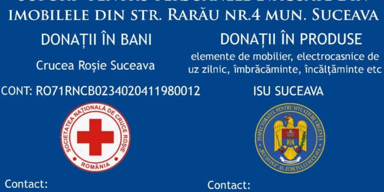 Prefectura, ISU și ”Crucea Roșie”, campanie umanitară pentru sprijinirea sinistraților de după explozia din Burdujeni