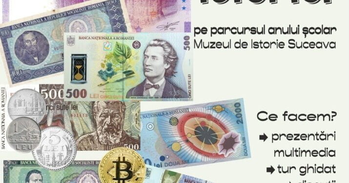 Elevi și profesori invitați de la Muzeul de Istorie, pentru a face cunoștință cu lumea banilor