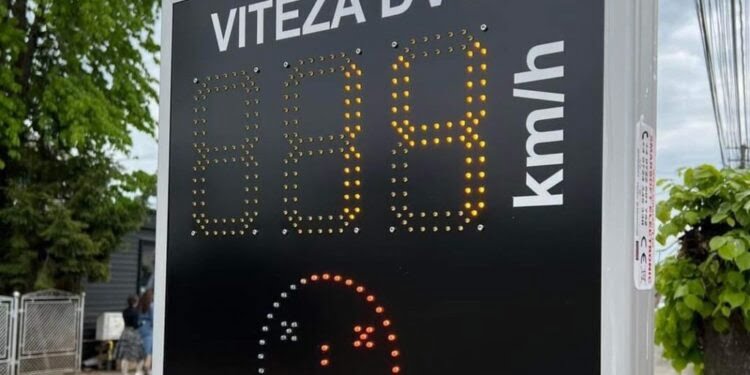 La intrarea în Rădăuți dinspre Putna și Suceava, indicatoare electronice de viteză cu LED și radar încorporat