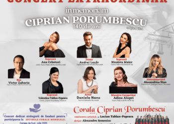 Concert caritabil cu strîngere de fonduri organizat de Corala ”Ciprian Porumbescu” și Asociația ”Sing Bucovina”. Fondurile strînse vor ajuta la acoperirea costurilor deplasării a 28 de membri ai Coralei ”Ciprian Porumbescu” la Jocurile Corale Mondiale din Coreea de Sud