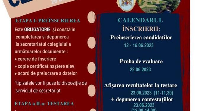 Colegiul ”Eudoxiu Hurmuzachi” Rădăuți face înscrieri pentru clasa a V-a. Sînt 26 de locuri disponibile. Diriginte va fi profesoara de engleză Raluca Nanu