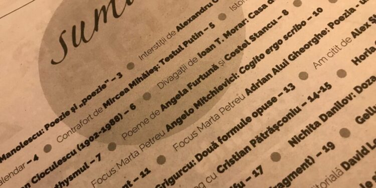 Fragmente din noul volum al Angelei Furtună, publicate în ”România literară”