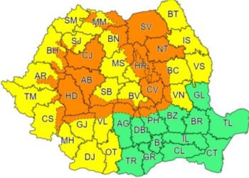 Cod portocaliu de instabilitate atmosferică valabil pentru întreg județul Suceava pînă pe 31 iulie, la ora 10.00