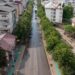 Strada din zona Parcului Copilului din Burdujeni, din nou pietonal.  În fiecare duminică, pînă în octombrie