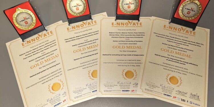 Universitatea ”Ștefan cel Mare” Suceava a obținut patru medalii de aur la un concurs de invenții organizat în Polonia