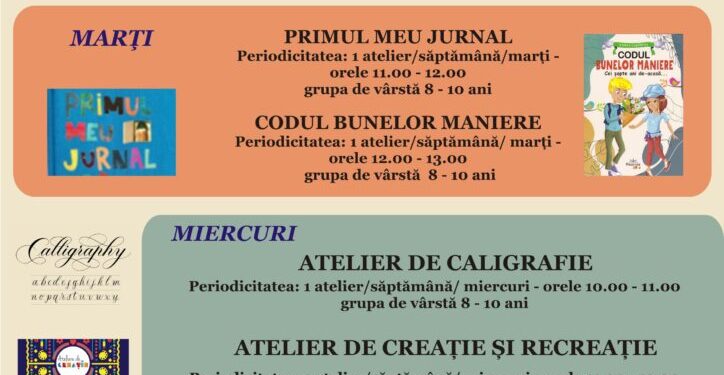 Micii cititori, invitați de Biblioteca Bucovinei „I. G. Sbiera” Suceava la BIBLIOVACANȚA. Săptamînal vor fi organizate cîte cinci ateliere   