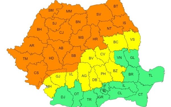Cod portocaliu de instabilitate atmosferică valabil pentru județul Suceava pe 10 iunie, între orele 15.00 și 23.00