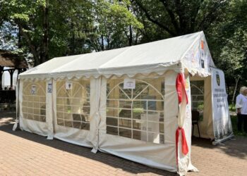 Punct de hidratare și de verificare a tensiunii arteriale, în Parcul Central Rădăuți