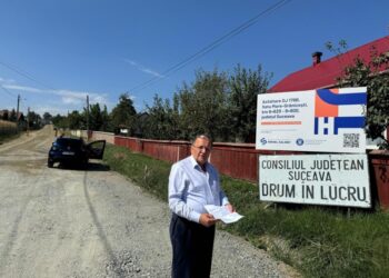 Gheorghe Flutur, pe șantierul drumului Grănicești-Satu Mare: Este așteptată de mult această investiție. Practic drumul leagă Rădăuțiul pe scurtătură de E85