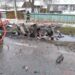 Accident groaznic în a doua zi de Crăciun, pe E 85, la Roșiori. Toți oamenii aflați într-o mașină mică au ars