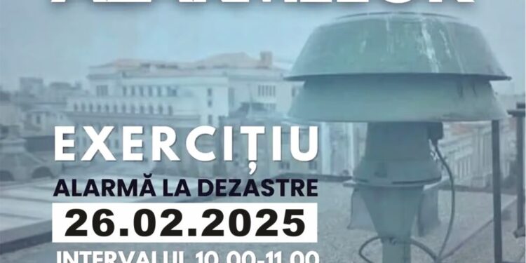 Miercuri, 26 ianuarie, în intervalul orar 10.00-11.00, în județul Suceava va avea loc un exercițiu de alarmare publică. Scopul este acela de a se verifica funcționarea sirenelor