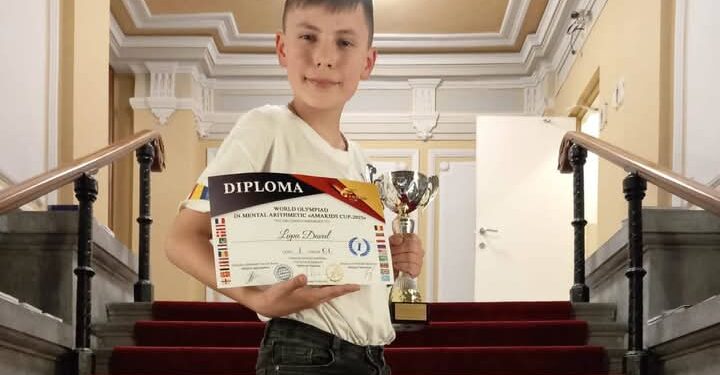 Elevul sucevean David Lupu, o nouă performanță: locul I la Olimpiada Internațională de Aritmetică Mentală din Belgia